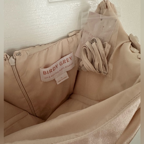 NWT Birdy grey convertible bridesmaid dress in shiny satin - Picture 5 of 6